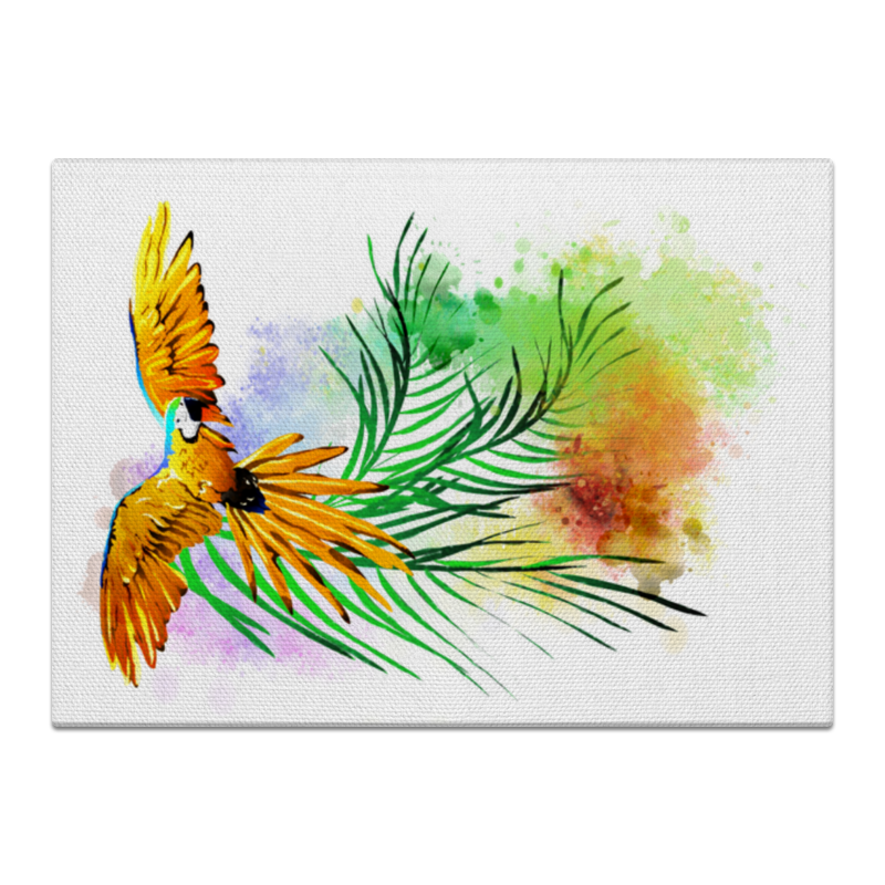 Printio Холст 40×55 Попугай на ветке. набор для вышивания дама с попугаем по картине фишера 30 х 40 см марья искусница 06 004 02