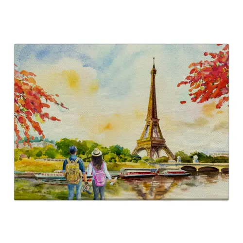 Заказать холст в Москве. Холст 40x55 Здравствуй, Париж! от printeriumstore@gmail.com - готовые дизайны и нанесение принтов.