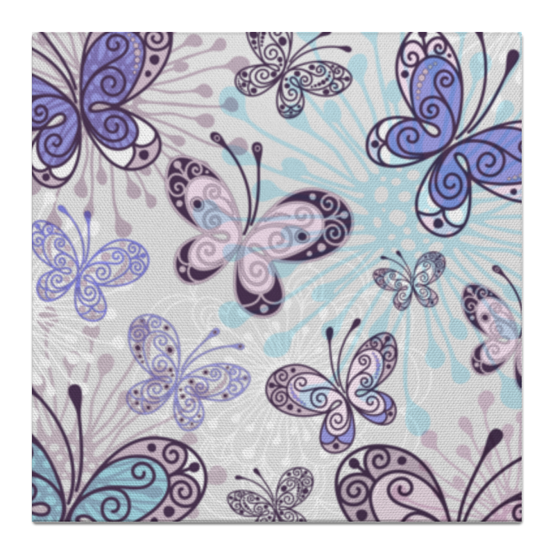 Printio Холст 50×50 Фиолетовые бабочки