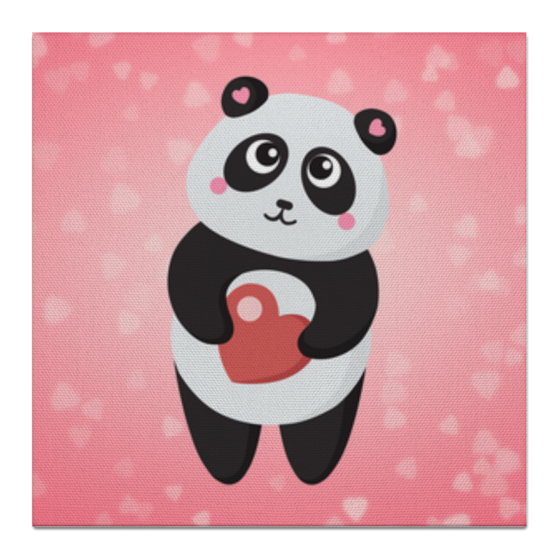 Printio Холст 50×50 Панда с сердечком printio холст 50×50 панда
