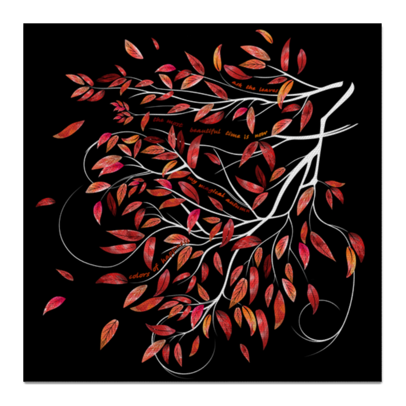 Printio Холст 50×50 Красные листья самое красивое