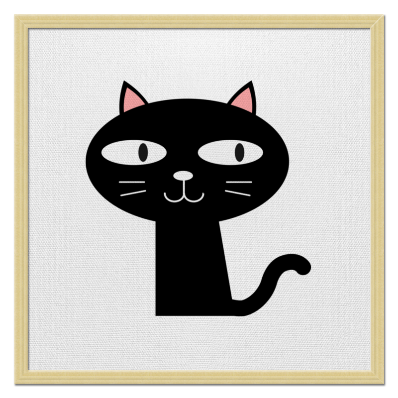 Printio Холст 50×50 Черный котик тумба для комплекта misty крафт 50 белая светлое дерево