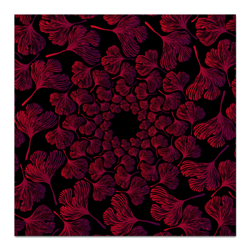 Printio Холст 50×50 Орнамент из красных листьев гинкго ор 081 рамка ажурная орнамент большая