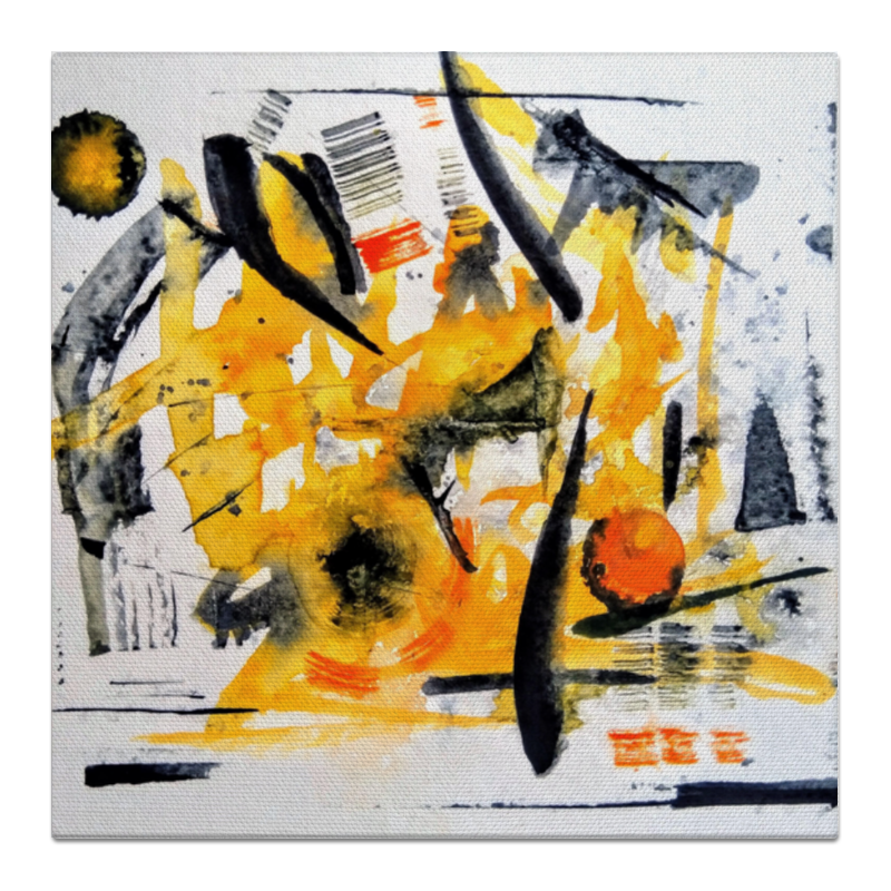Printio Холст 50×50 Абстракция желтый бум