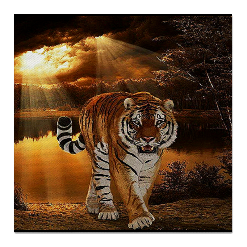 цена Printio Холст 50×50 Тигры
