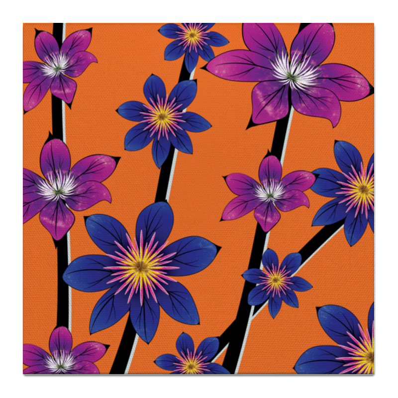 Printio Холст 50×50 Синие цветы