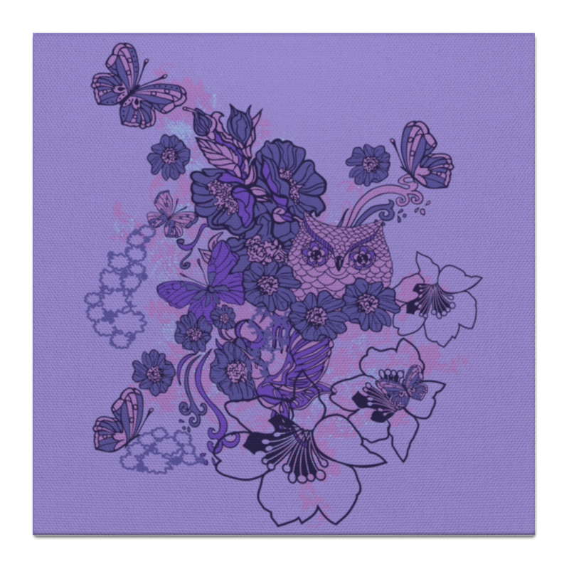 Printio Холст 50×50 Сова в цветах
