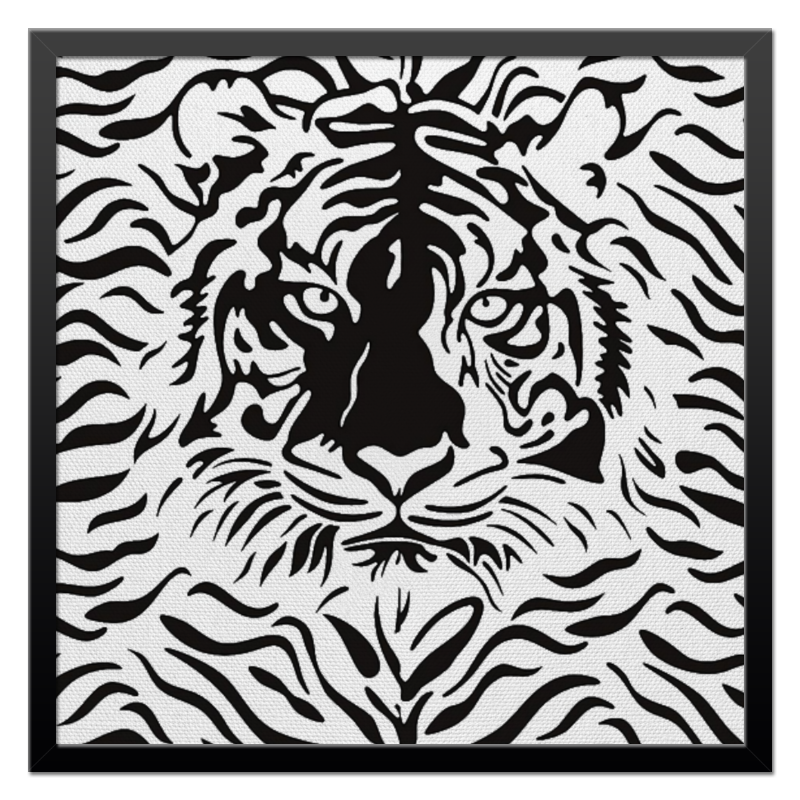 чёрная 375fj чёрно синяя Printio Холст 50×50 Взгляд тигра