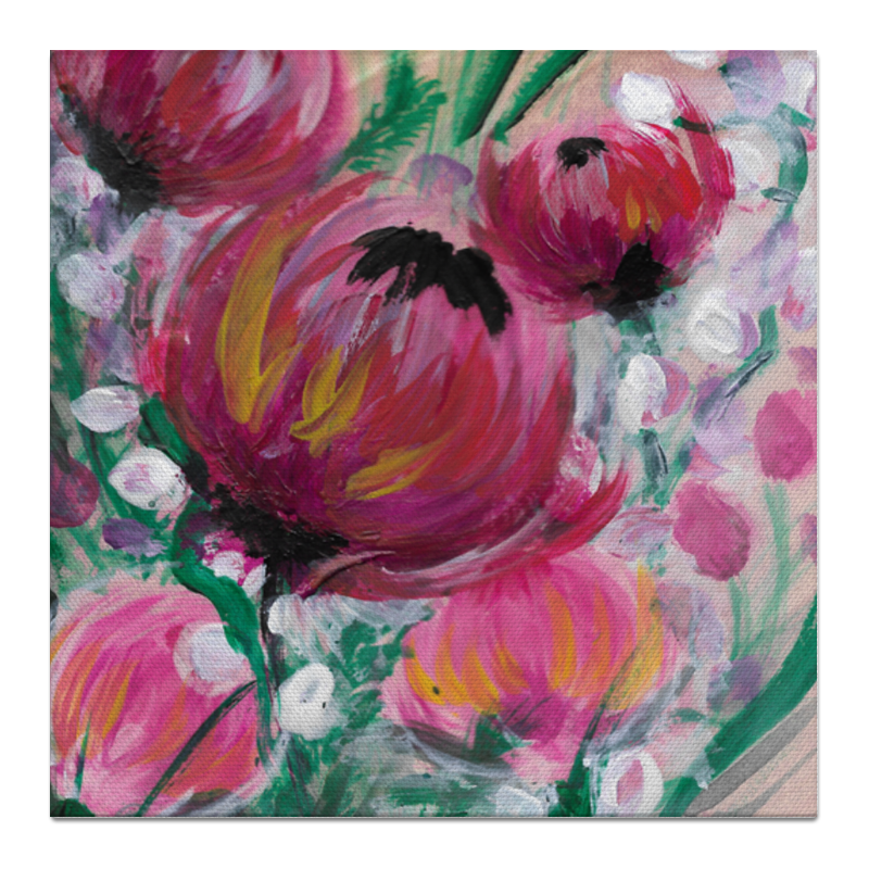Printio Холст 50×50 Полевые цветы