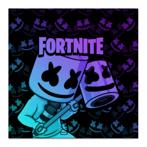 Заказать холст в Москве. Холст 50x50 Fortnite, Marshmello от geekbox - готовые дизайны и нанесение принтов.