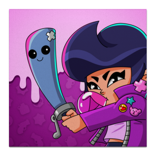 Заказать холст в Москве. Холст 50x50 BRAWL STARS BIBI от geekbox - готовые дизайны и нанесение принтов.