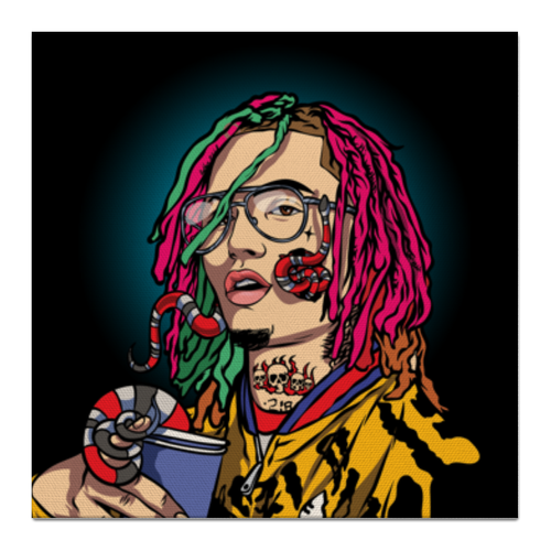 Заказать холст в Москве. Холст 50x50 Lil Pump от geekbox - готовые дизайны и нанесение принтов.