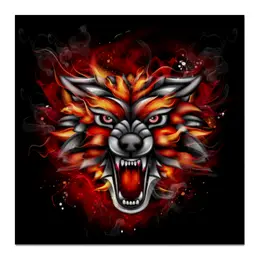 Заказать холст в Москве. Холст 50x50 Wolf & Fire от Аня Лукьянова - готовые дизайны и нанесение принтов.