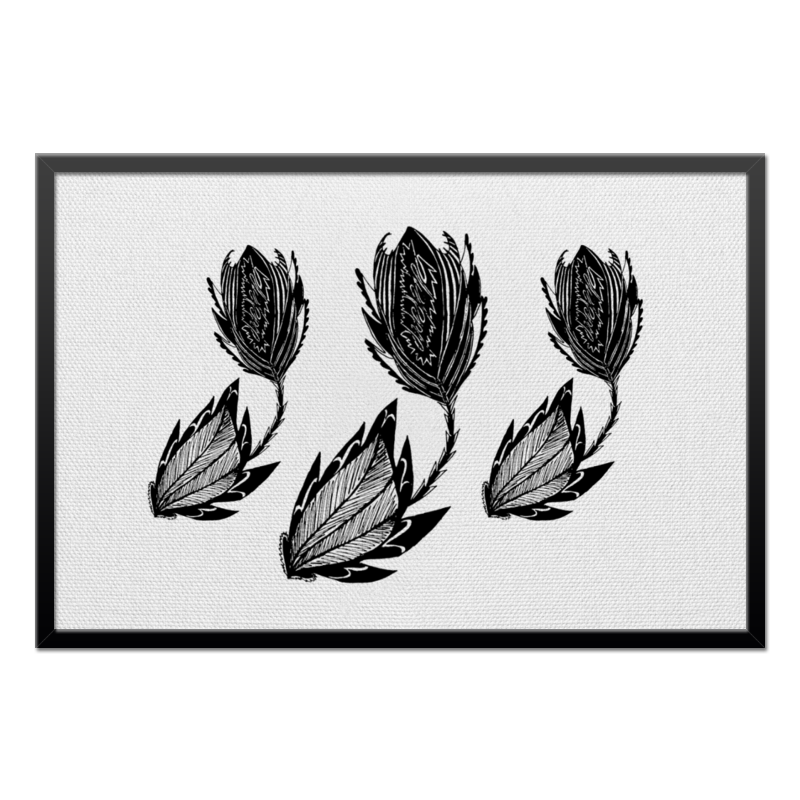 цена Printio Холст 50×75 Черные цветы