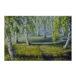 Заказать холст в Москве. Холст 50x75 Березы освещенные солнцем от Aleksa - готовые дизайны и нанесение принтов.