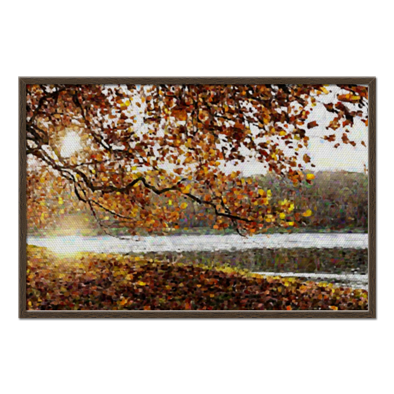 картина маслом осенний пейзаж поздняя осень Printio Холст 60×90 Осенний пейзаж