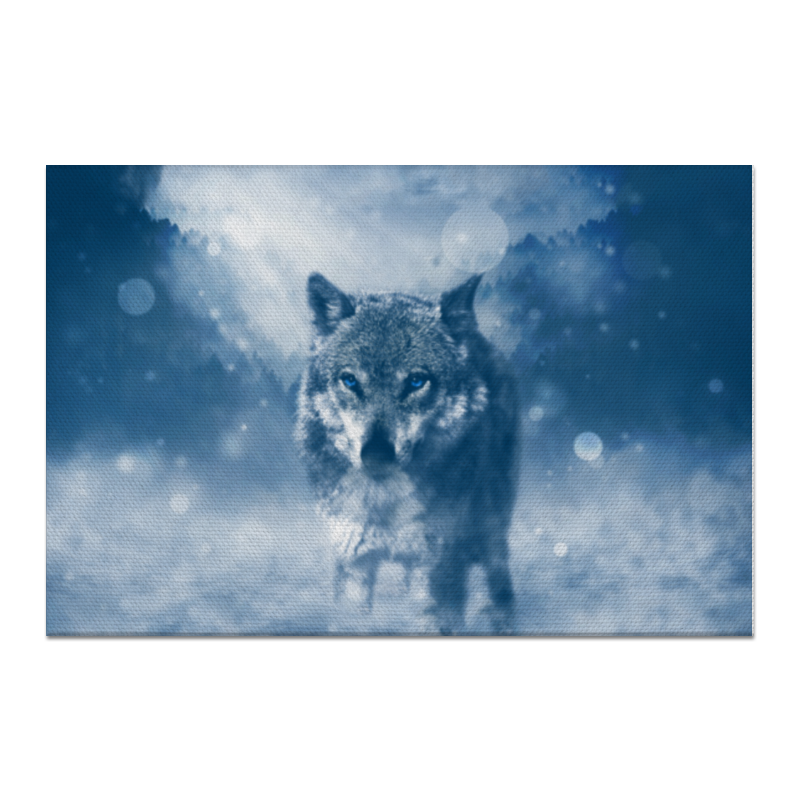 Printio Холст 60×90 Волк с голубыми глазами