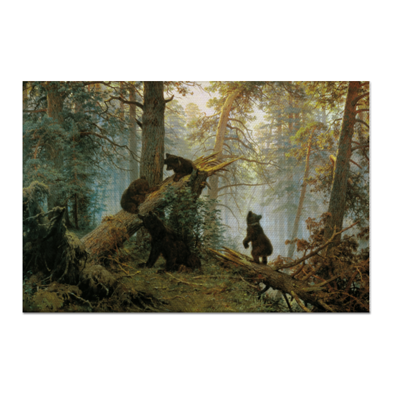 гобеленовая картина в сосновом бору 44х34 см Printio Холст 60×90 Утро в сосновом бору