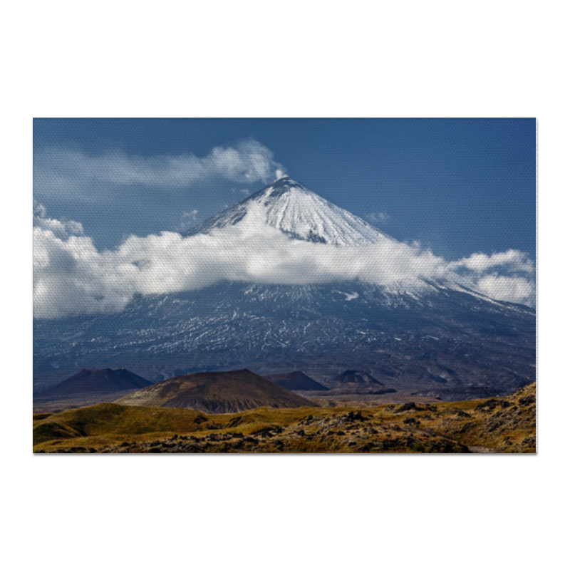 Printio Холст 60×90 Камчатка, осенний пейзаж, извержение вулкана