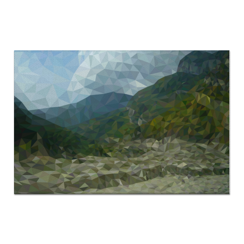 Printio Холст 60×90 Горный пейзаж в полигональной технике