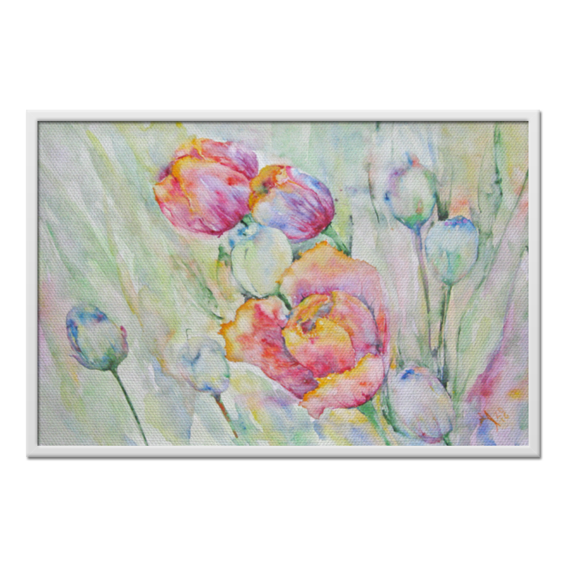 Printio Холст 60×90 Тюльпаны. весенний день первые весенние цветы раскраска