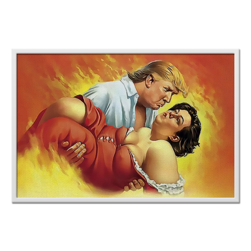 цена Printio Холст 60×90 Trump in the fire of women