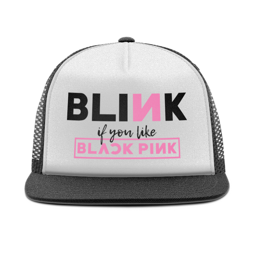 Заказать головной убор в Москве. Кепка тракер с сеткой BLACKPINK BLINK от geekbox - готовые дизайны и нанесение принтов.