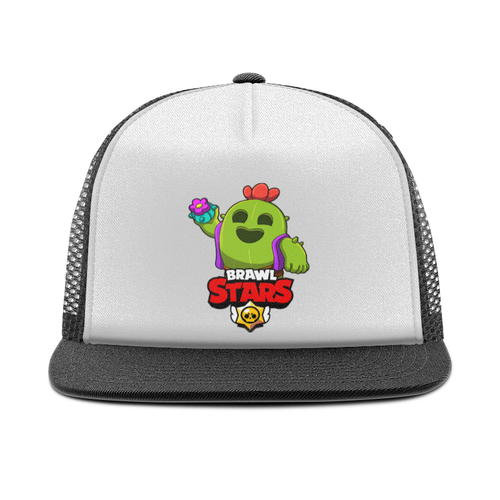 Заказать головной убор в Москве. Кепка тракер с сеткой BRAWL STARS SPIKE от geekbox - готовые дизайны и нанесение принтов.