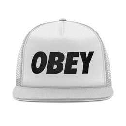 Заказать головной убор в Москве. Кепка тракер с сеткой OBEY  от DESIGNER   - готовые дизайны и нанесение принтов.