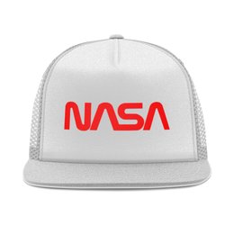 Заказать головной убор в Москве. Кепка тракер с сеткой NASA  от DESIGNER   - готовые дизайны и нанесение принтов.