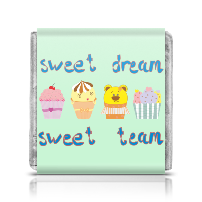 цена Printio Шоколадка 3,5×3,5 см Sweet dream - sweet team