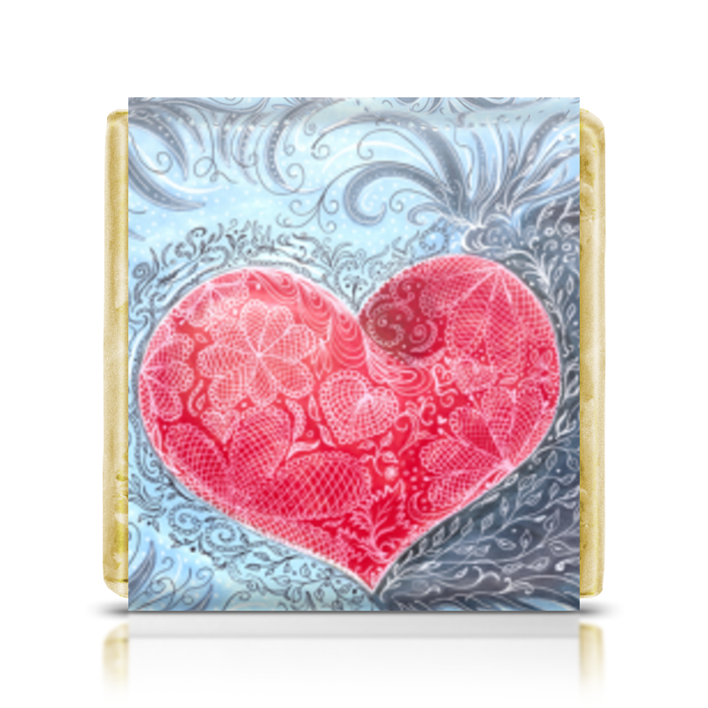 именная шоколадка сердце из слов мужу Printio Шоколадка 3,5×3,5 см Для любящих сердец. любовь.
