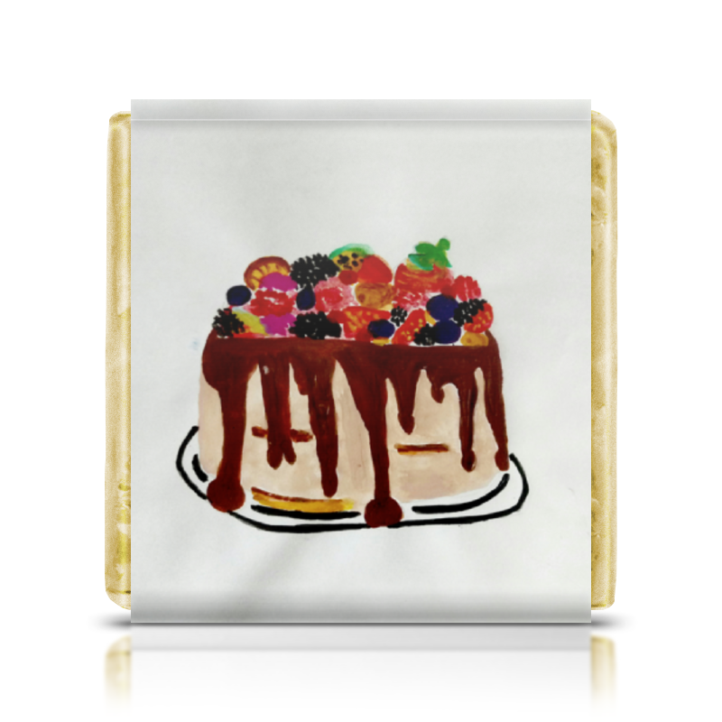 Printio Шоколадка 3,5×3,5 см Тортик торт фруктовый в наборе с аксессуарами 21х10х21 см