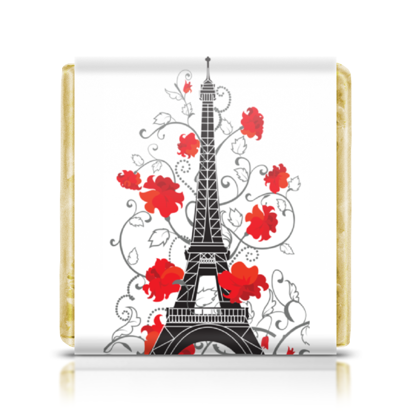 Printio Шоколадка 3,5×3,5 см Эйфелева башня среди роз (eszadesign) printio шоколадка 3 5×3 5 см сладкий котёнок