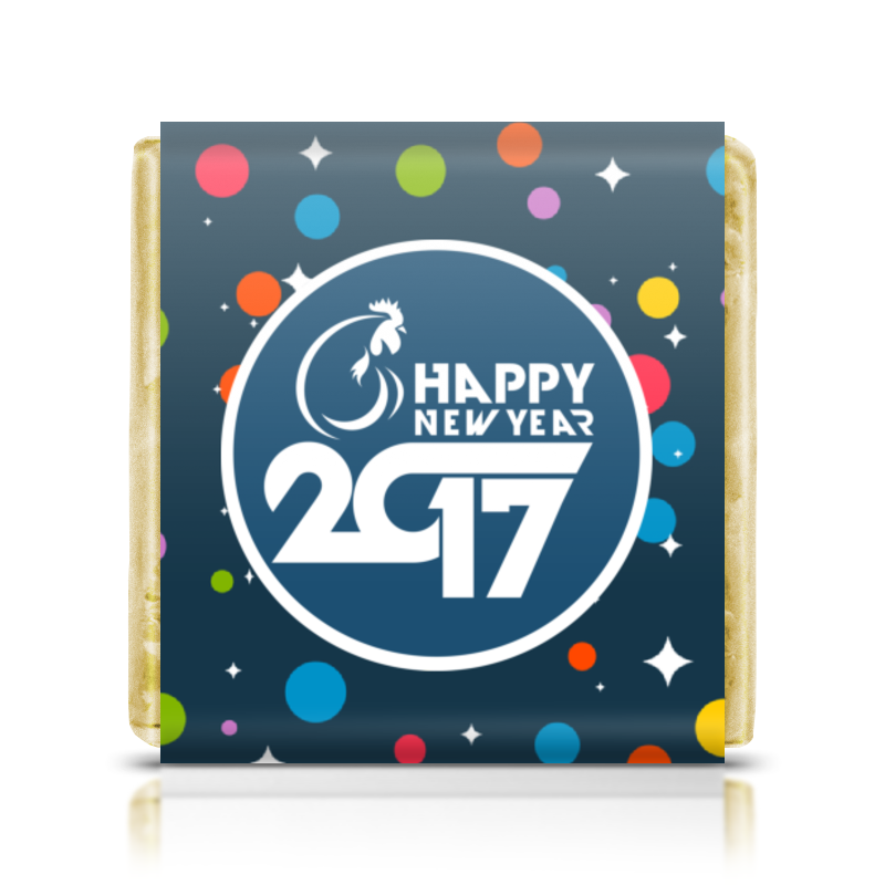 Printio Шоколадка 3,5×3,5 см Happy new year 2017 printio блокнот happy new year 2017