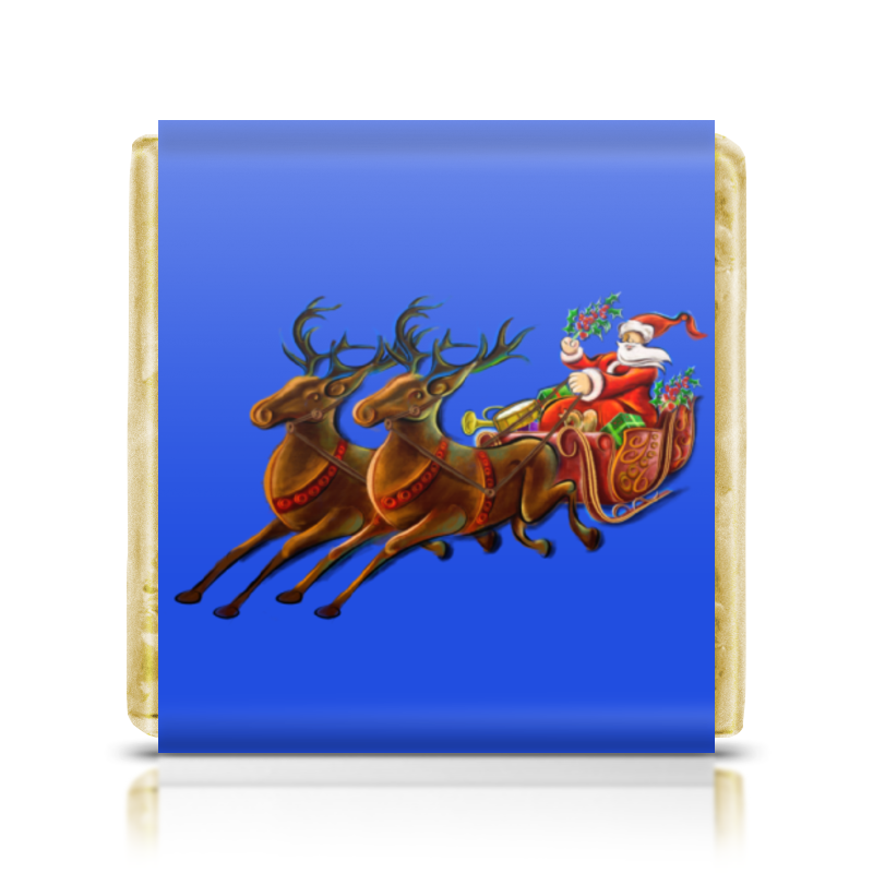 Printio Шоколадка 3,5×3,5 см Санта клаус рождественский миниатюрный пейзаж поделки из смолы мини санта клаус снеговик лось кукла сани статуэтки поезда для домашнего декора де