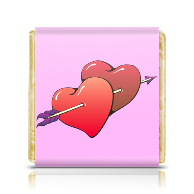 Printio Шоколадка 3,5×3,5 см Сердца пронзенные стрелой printio кружка пивная сердца пронзенные стрелой