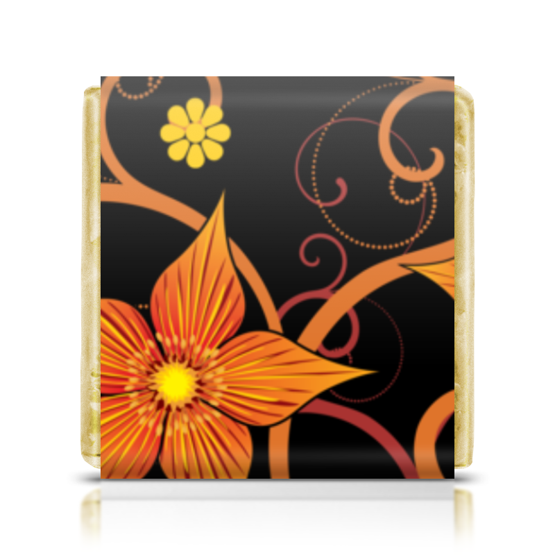 Printio Шоколадка 3,5×3,5 см Цветочный силиконовый чехол цветы оранжевые на honor 7s