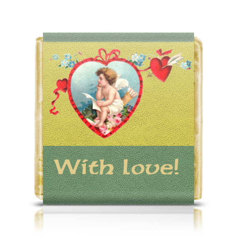 Printio Шоколадка 3,5×3,5 см With love! («с любовью!») сумка be my valentine зеленый