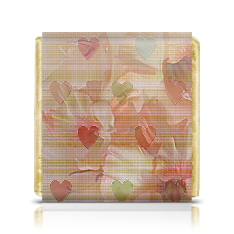 именная шоколадка сердце из слов мужу Printio Шоколадка 3,5×3,5 см Сердце цветов.