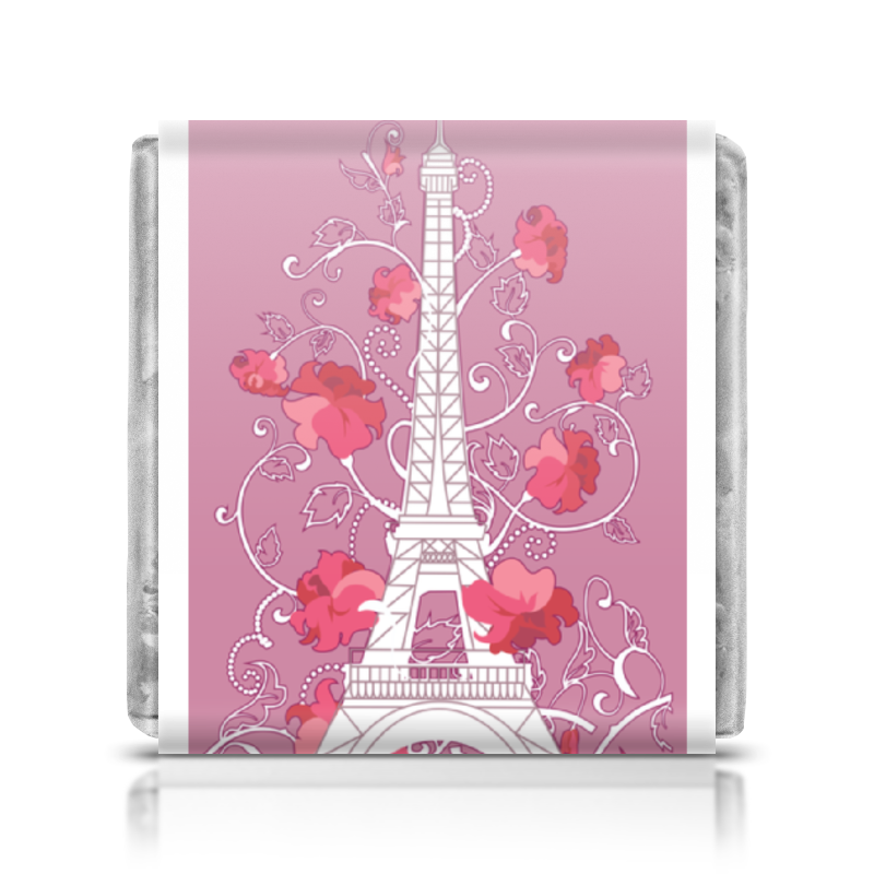 Printio Шоколадка 3,5×3,5 см Эйфелева башня среди роз (eszadesign) printio шоколадка 3 5×3 5 см кофейное сердечко красивая девушка eszadesign