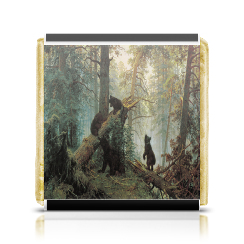 Printio Шоколадка 3,5×3,5 см Утро в сосновом лесу