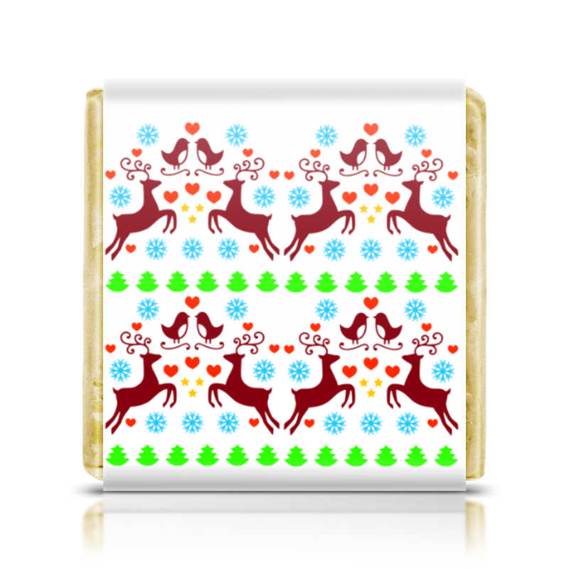 Printio Шоколадка 3,5×3,5 см Новогодние узоры