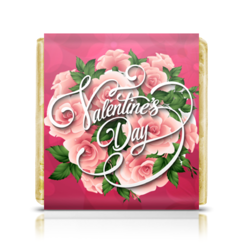 Заказать шоколадки в Москве. Шоколадка 3,5x3,5 см День святого Валентина от CoolDesign - готовые дизайны и нанесение принтов.