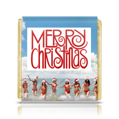 Заказать шоколадки в Москве. Шоколадка 3,5x3,5 см Merry Christmas от Octopuslabel - готовые дизайны и нанесение принтов.