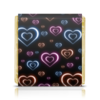 Заказать шоколадки в Москве. Шоколадка 3,5x3,5 см Неоновые сердца, с выбором цвета фона. от bd-art  - готовые дизайны и нанесение принтов.