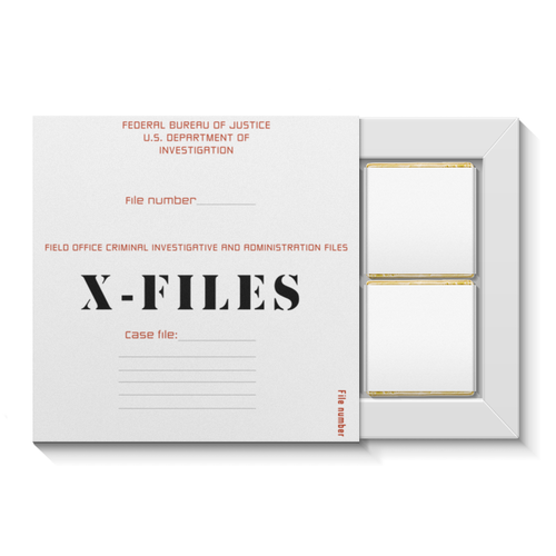 Заказать шоколадные наборы в Москве. Набор конфет "4 шоколадки" X-files от GeekFox  - готовые дизайны и нанесение принтов.