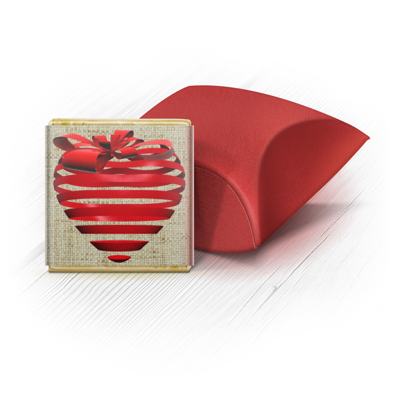 набор конфет impresso красный 424 г Printio Набор шоколадных конфет Ракушка Бонбоньерка 3d сердце