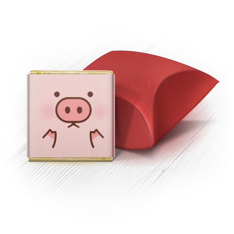 набор конфет impresso красный 424 г Printio Набор шоколадных конфет Ракушка Удивлённая свинка
