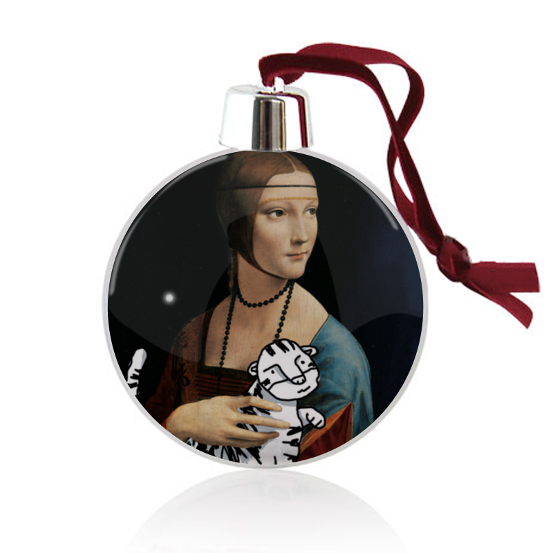 printio бутылка для воды дама с тигром Printio Ёлочный шар «дама с тигром»